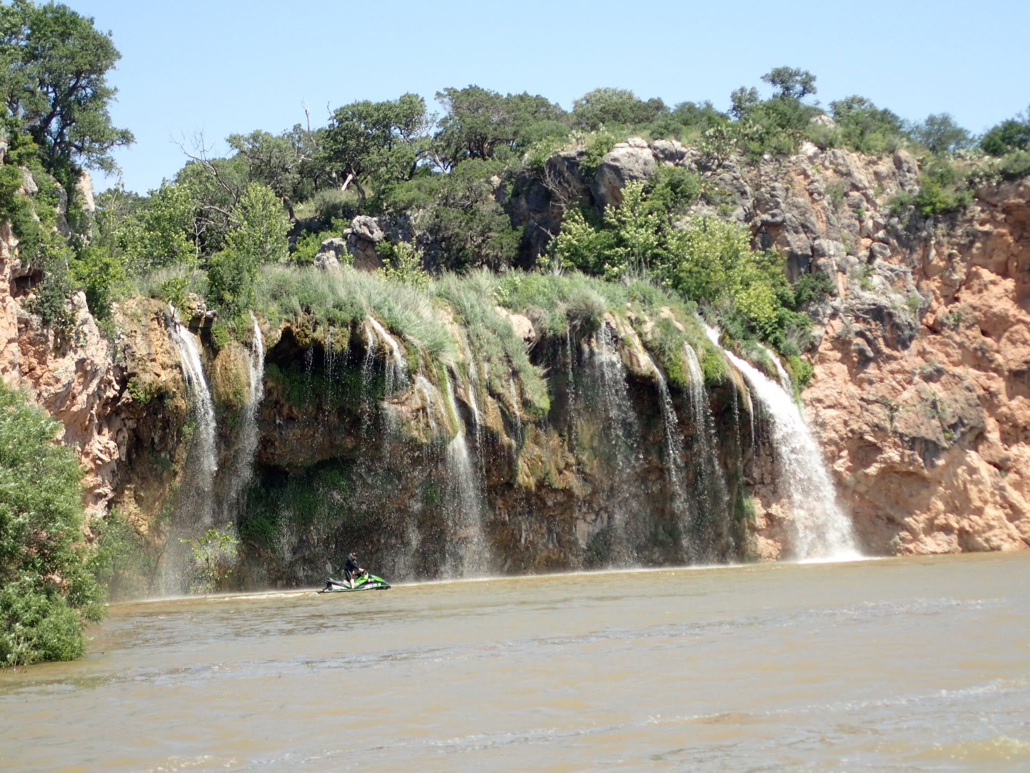 Lake Buchanan Texas Riding Jetskis To The Water Falls Watercraft Tv